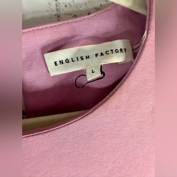 English factory womens pink bubble top. Size large. NWOT. - Picture 4 of 4